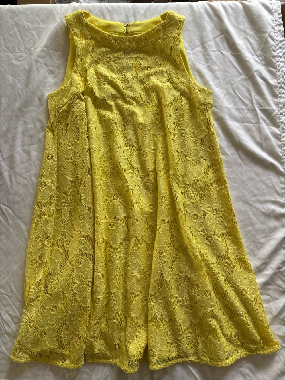 Donna Morgan Yellow Lace Babydoll Cocktail Dress